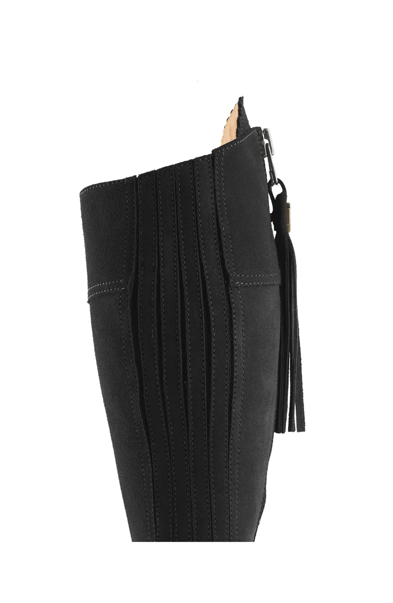 Fairfax and Favor Regina Heeled Boots Black Suede-5